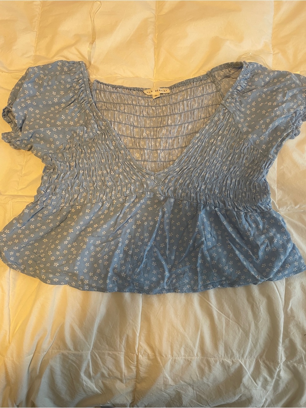 LA Hearts Blue floral babydoll top Size: Small - Picture 2 of 4